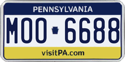 PA license plate MOO6688
