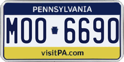 PA license plate MOO6690