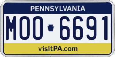 PA license plate MOO6691