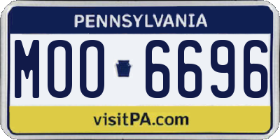 PA license plate MOO6696