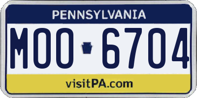 PA license plate MOO6704