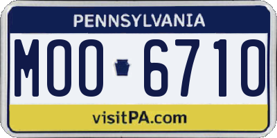 PA license plate MOO6710