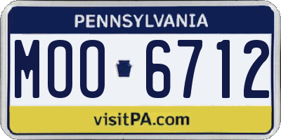 PA license plate MOO6712