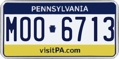 PA license plate MOO6713