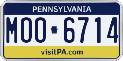 PA license plate MOO6714