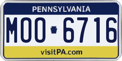 PA license plate MOO6716