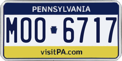 PA license plate MOO6717