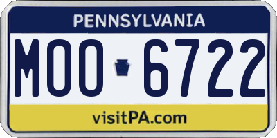 PA license plate MOO6722
