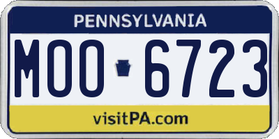 PA license plate MOO6723