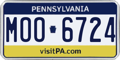 PA license plate MOO6724