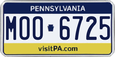 PA license plate MOO6725