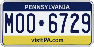 PA license plate MOO6729