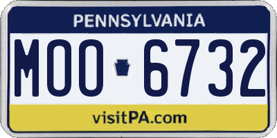 PA license plate MOO6732
