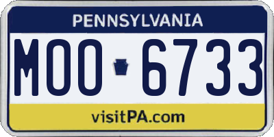 PA license plate MOO6733
