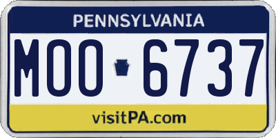 PA license plate MOO6737