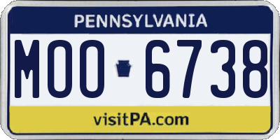 PA license plate MOO6738