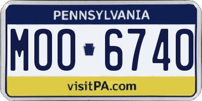 PA license plate MOO6740