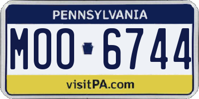 PA license plate MOO6744