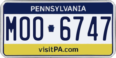 PA license plate MOO6747