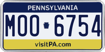 PA license plate MOO6754