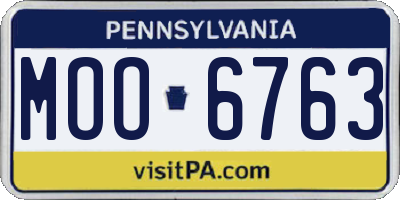 PA license plate MOO6763
