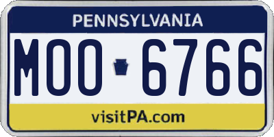 PA license plate MOO6766