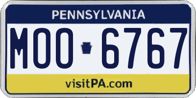 PA license plate MOO6767