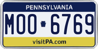 PA license plate MOO6769