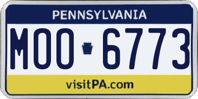 PA license plate MOO6773