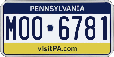 PA license plate MOO6781