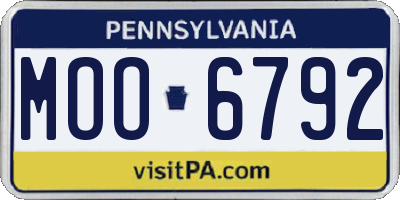 PA license plate MOO6792