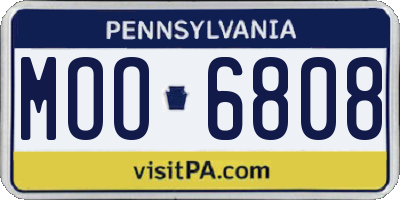 PA license plate MOO6808