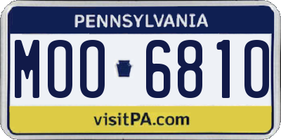 PA license plate MOO6810