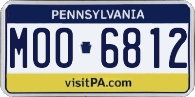 PA license plate MOO6812