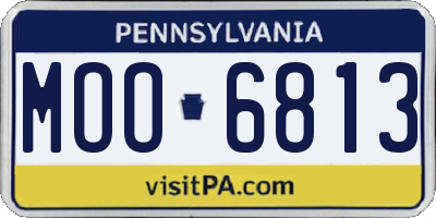 PA license plate MOO6813