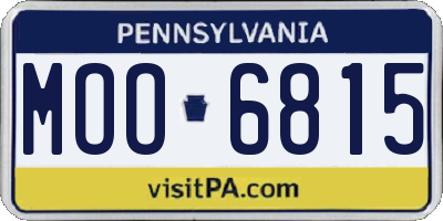 PA license plate MOO6815