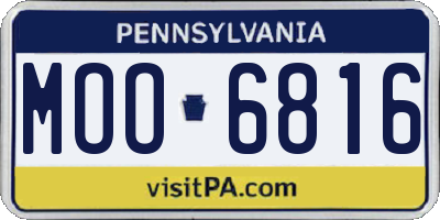PA license plate MOO6816