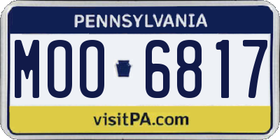 PA license plate MOO6817