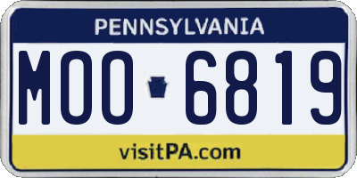 PA license plate MOO6819