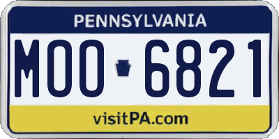 PA license plate MOO6821