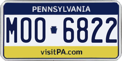 PA license plate MOO6822
