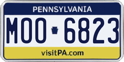 PA license plate MOO6823
