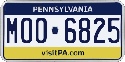 PA license plate MOO6825