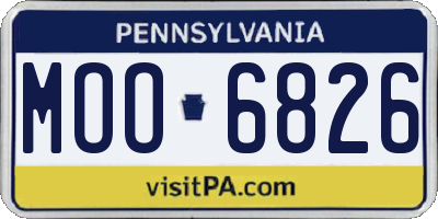 PA license plate MOO6826