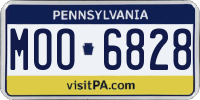 PA license plate MOO6828