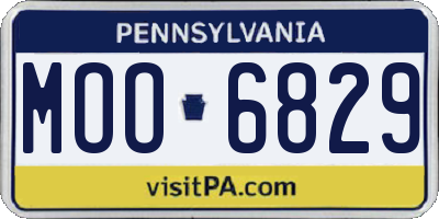 PA license plate MOO6829
