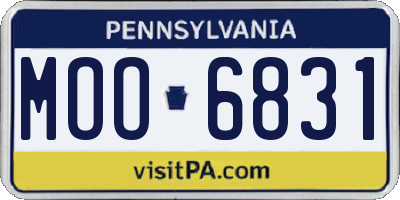 PA license plate MOO6831