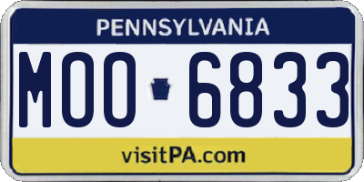 PA license plate MOO6833