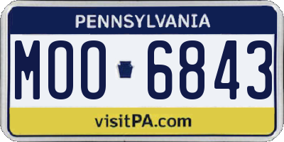 PA license plate MOO6843