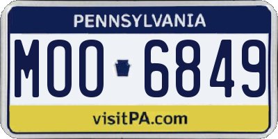 PA license plate MOO6849